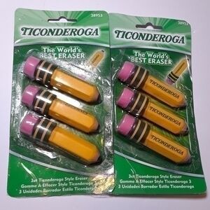 Ticonderoga Style Erasers 2 Pack Bundle
